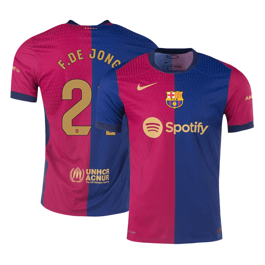 Barcelona Frankie De Jong Soccer Home Jersey 24/25 Men Shirt